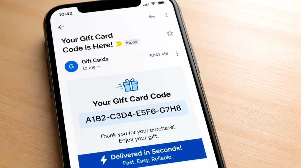 Gift card redemption delivering instant payout at sweepstakes casino