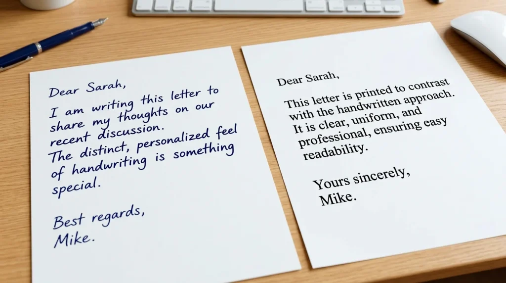 Handwritten versus printed mail-in request comparison for AMOE entries