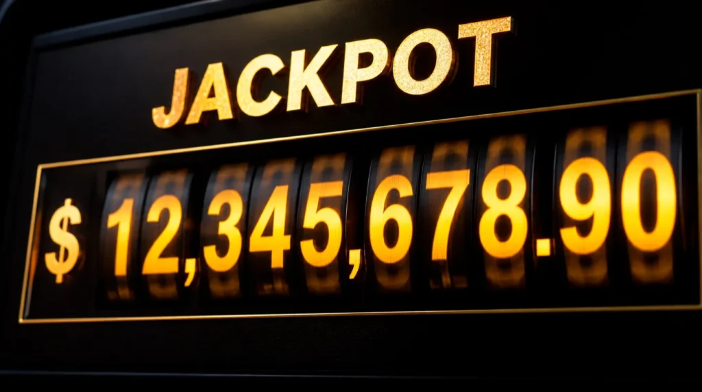 Jackpot ticker display climbing past 50000 SC at sweepstakes casino