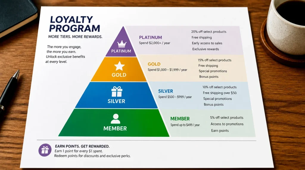 Multi-tier loyalty program structure at sweepstakes casino platform