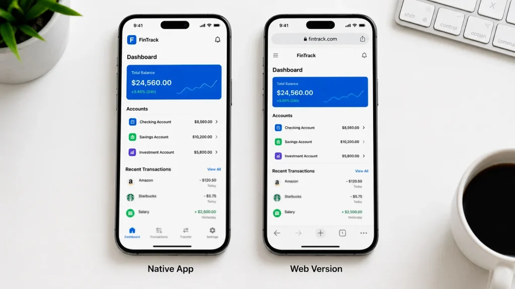 Feature comparison between native sweepstakes casino app and mobile browser