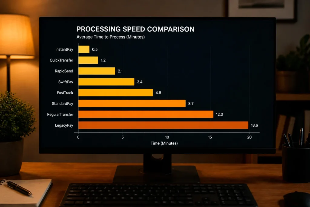 Sweepstakes casino payout speed comparison table showing median processing times by operator