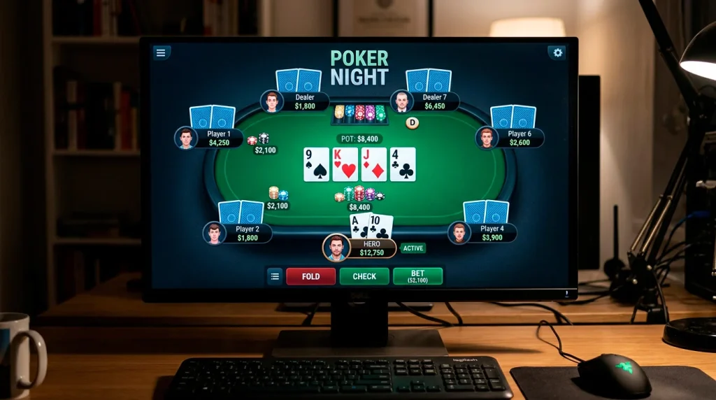 Poker and baccarat table game options available at sweepstakes casinos