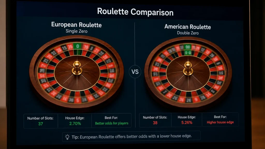 European and American roulette wheel variants at sweepstakes casinos