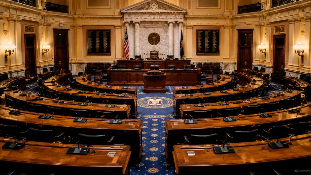 State legislature session chamber where sweepstakes casino bills are debated