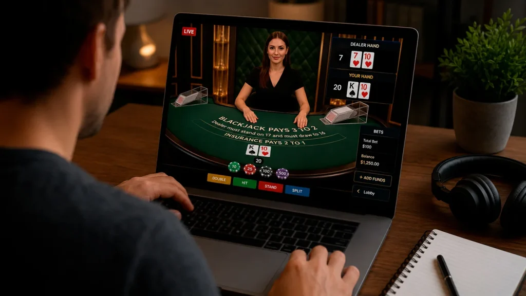 Sweeps Coin betting interface at live dealer table game