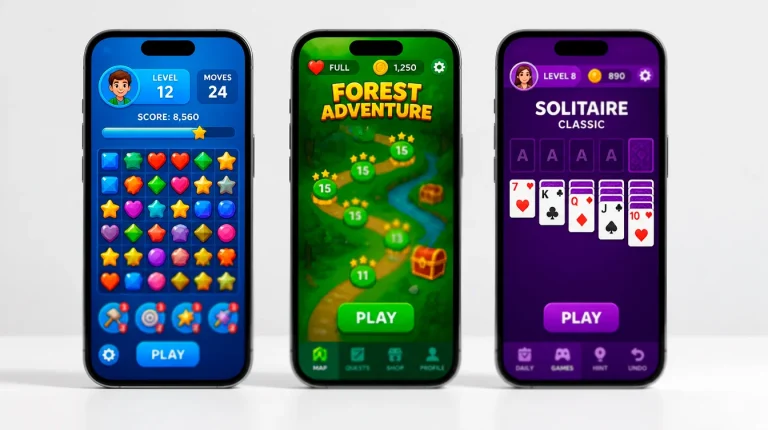Smartphones displaying top-rated sweepstakes casino mobile app interfaces