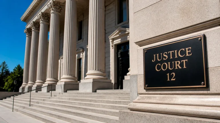 Courthouse exterior representing sweepstakes casino litigation proceedings