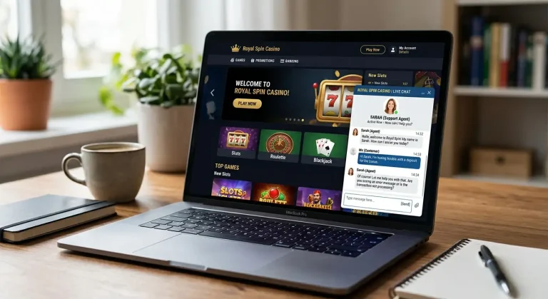 Live chat support window open at sweepstakes casino help center