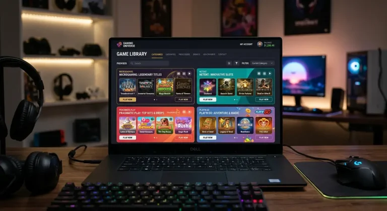Game studio logos supplying slot and table games to sweepstakes casinos