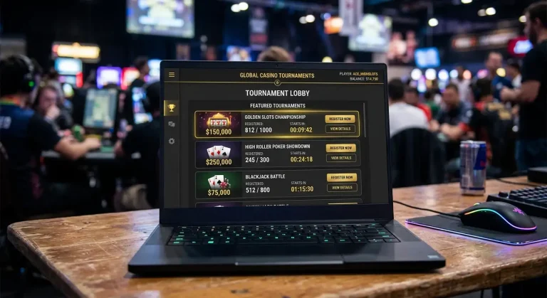 Tournament leaderboard showing player rankings and prize pool at sweepstakes casino